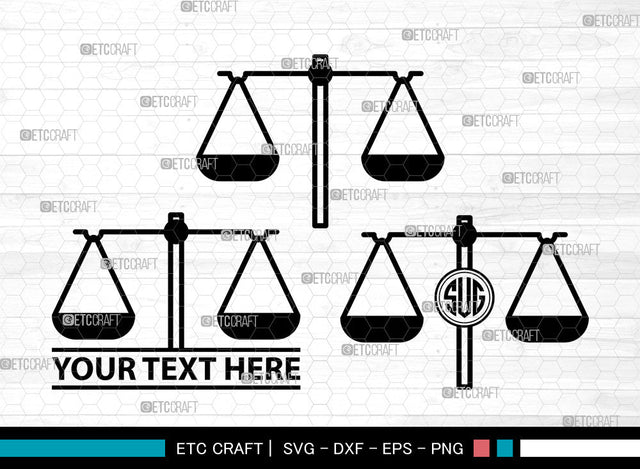 Balance Scale Icons Monogram, Balance Scale Svg, Scales Svg, Balance Scales, Balance Weight scale, Balance Scale Monogram, Icon Monogram, Svg Cut File, Dxf, Eps, Png, SVG ETC Craft 