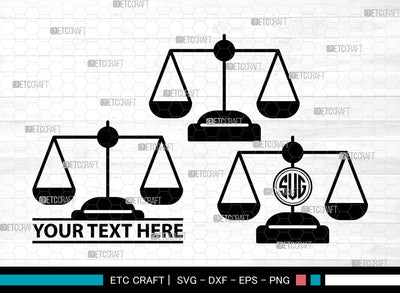 Balance Scale Icons Monogram, Balance Scale Svg, Scales Svg, Balance Scales, Balance Weight scale, Balance Scale Monogram, Icon Monogram, Svg Cut File, Dxf, Eps, Png, SVG ETC Craft 