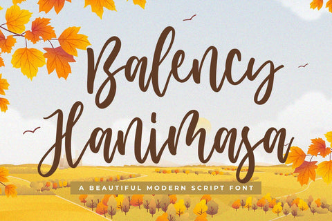 Balency Hanimasa Script Font Font Creakokun Studio 