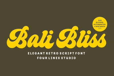 Bali Bliss - Retro Script Font Font Four Lines Std. 