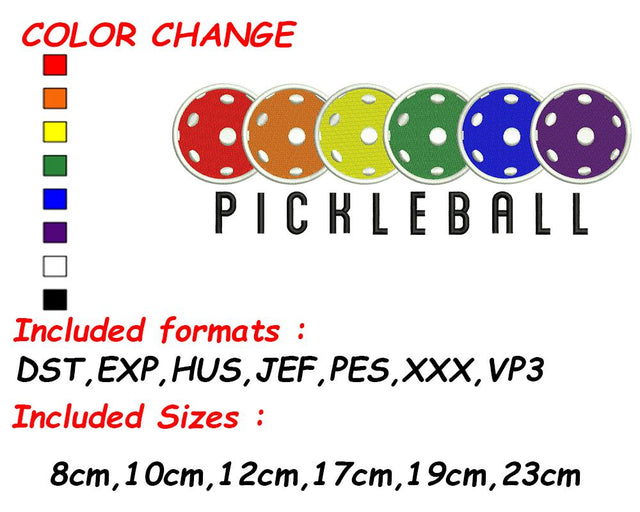 Ball Embroidery, Court Games, PES File, Machine Embroidery, Digital Embroidery, Pickle Ball, Gift for Her Embroidery/Applique DESIGNS SVG Digital Designer 