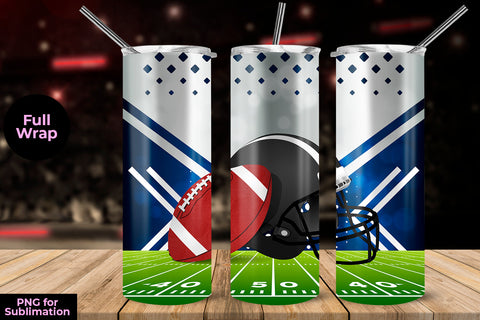 Ball Helmet American Football 20 oz Skinny Tumbler Wrap Sublimation Design Sublimation Sublimatiz Designs 