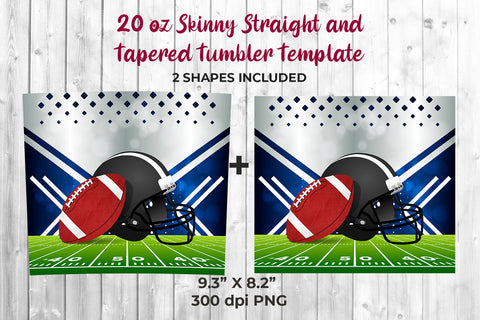 Ball Helmet American Football 20 oz Skinny Tumbler Wrap Sublimation Design Sublimation Sublimatiz Designs 