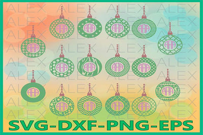 Ball Monogram Svg, Christmas Balls SVG AlexSVGStudio 