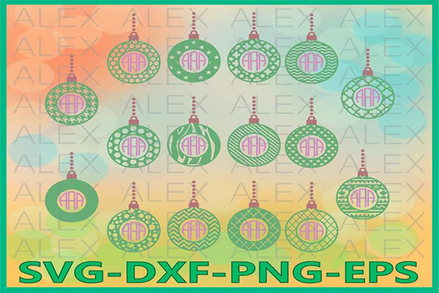 Ball Monogram Svg, Christmas Balls SVG AlexSVGStudio 