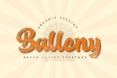 Balleny - Bold Retro Script Font Masyafi Studio 