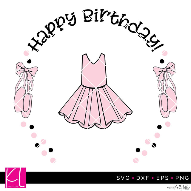 Ballerina Birthday Plate Design SVG Kelly Lollar Designs 