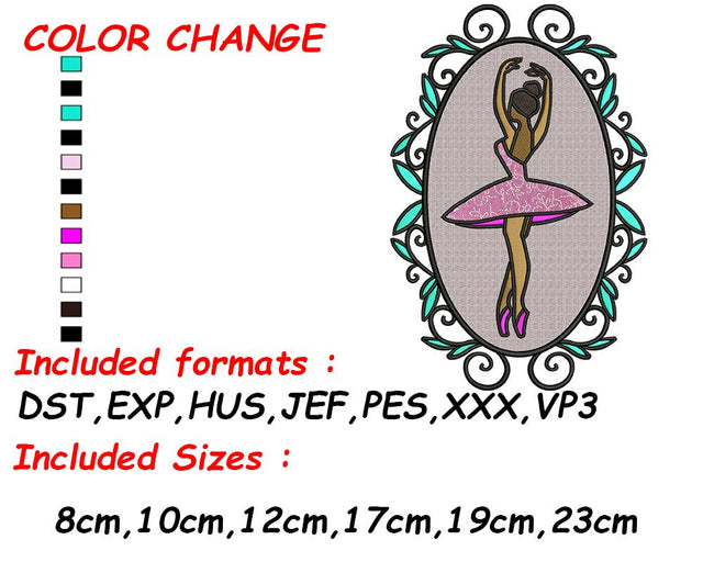 Ballerina Embroidery, Ballet Girl, Embroidery Patterns, Girl Ballerina, Instant Download, XXX, PES, DST Embroidery/Applique DESIGNS SVG Digital Designer 