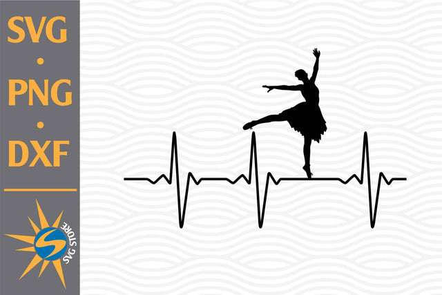 Ballerina Heartbeat SVG, PNG, DXF Digital Files Include SVG SVGStoreShop 