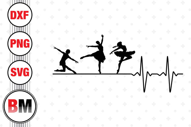 Ballerina Heartbeat SVG, PNG, DXF Files SVG BMDesign 
