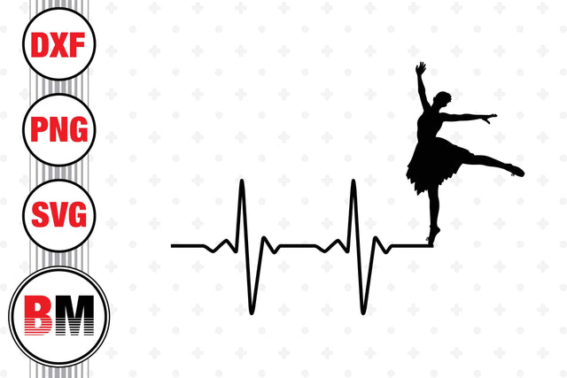 Ballerina Heartbeat SVG, PNG, DXF Files SVG BMDesign 