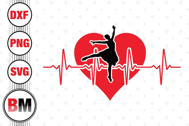 Ballerina Heartbeat SVG, PNG, DXF Files SVG BMDesign 