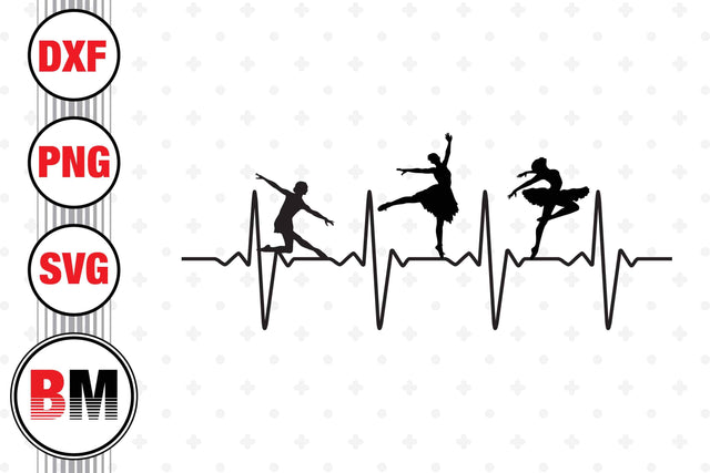 Ballerina Heartbeat SVG, PNG, DXF Files SVG BMDesign 