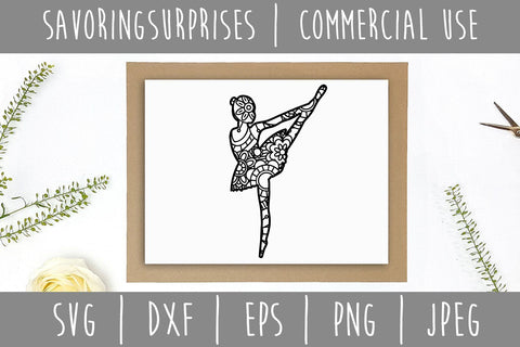 Ballerina Mandala Zentangle SVG SavoringSurprises 