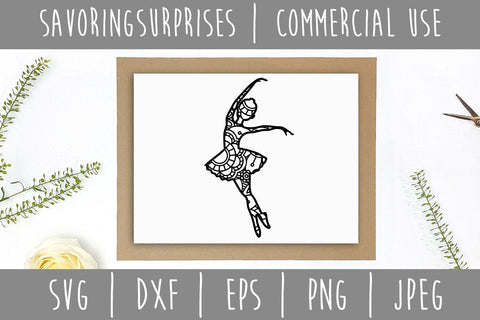 Ballerina Mandala Zentangle SVG SavoringSurprises 