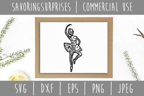 Ballerina Mandala Zentangle SVG SavoringSurprises 
