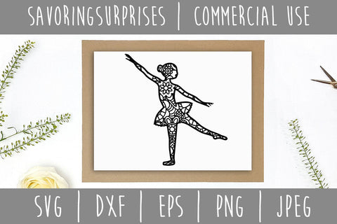 Ballerina Mandala Zentangle SVG SavoringSurprises 