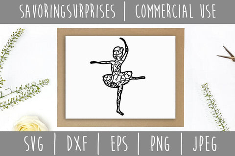Ballerina Mandala Zentangle SVG SavoringSurprises 