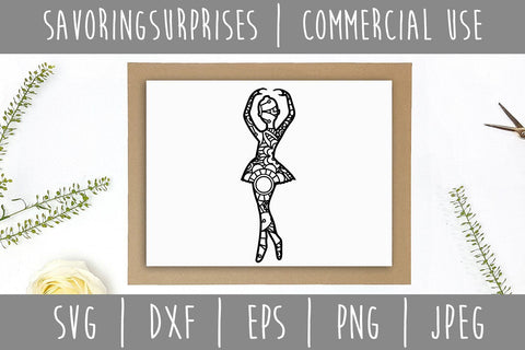 Ballerina Mandala Zentangle SVG SavoringSurprises 