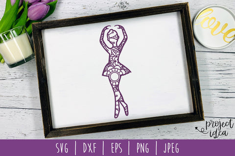 Ballerina Mandala Zentangle SVG SavoringSurprises 