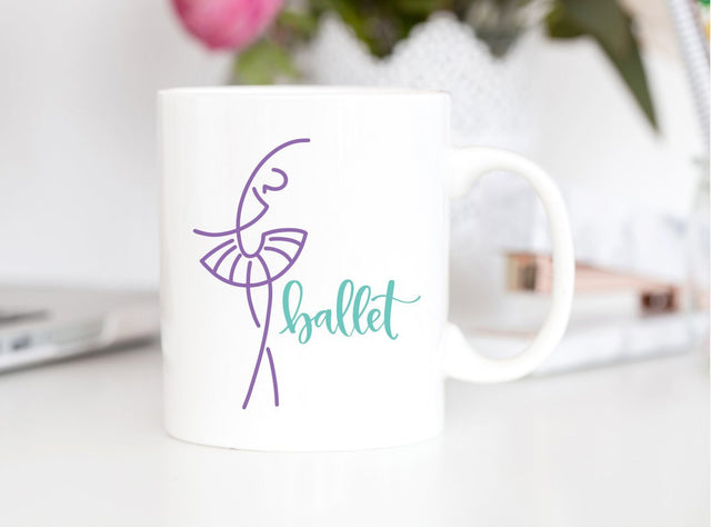 Ballerina Silhouette Ballet Hand Lettered SVG DXF PNG SVG Cursive by Camille 