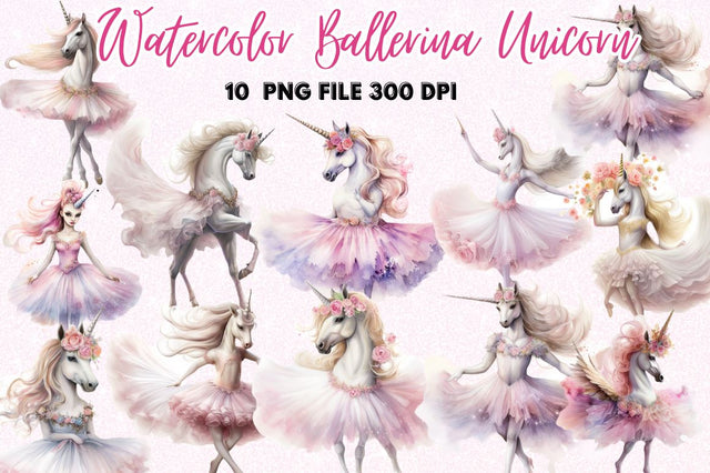 Ballerina Unicorn Clipart Sublimation Regulrcrative 