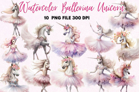 Ballerina Unicorn Clipart Sublimation Regulrcrative 