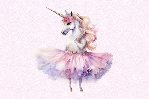 Ballerina Unicorn Clipart Sublimation Regulrcrative 