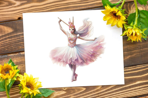 Ballerina Unicorns Clipart Sublimation Regulrcrative 