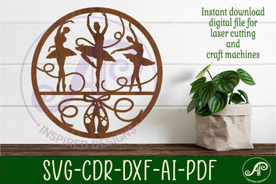 Ballerina wall art sign, SVG file. vector file SVG APInspireddesigns 