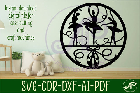 Ballerina wall art sign, SVG file. vector file SVG APInspireddesigns 