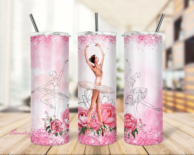Ballet 20 Oz Skinny Tumbler Design PNG Digital Download, Digital Download, Sublimation Designs Downloads Sublimation TrendingDesign 