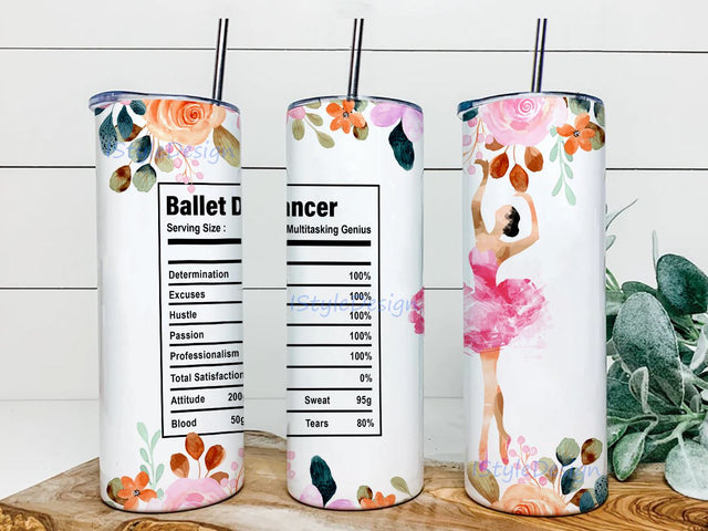 Ballet Dancer Tumbler Template Design, Sublimation Instant Digital Download, 20 oz Skinny Tumbler Sublimation iStyleDesign 