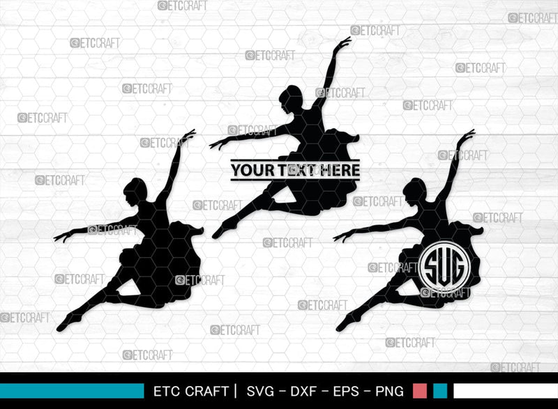 Ballet Monogram, Ballet Silhouette, Ballet SVG, Ballerina Poses Svg ...