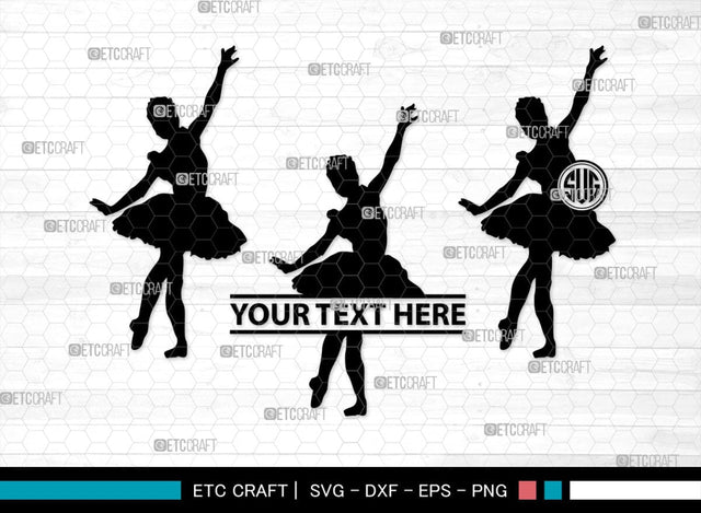 Ballet Monogram, Ballet Silhouette, Ballet SVG, Ballerina Poses Svg, Balle Dancer Svg, Ballerina Svg, SB00339 SVG ETC Craft 