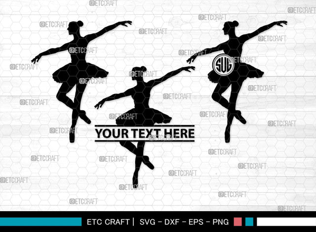 Ballet Monogram, Ballet Silhouette, Ballet SVG, Ballerina Poses Svg, Balle Dancer Svg, Ballerina Svg, SB00339 SVG ETC Craft 