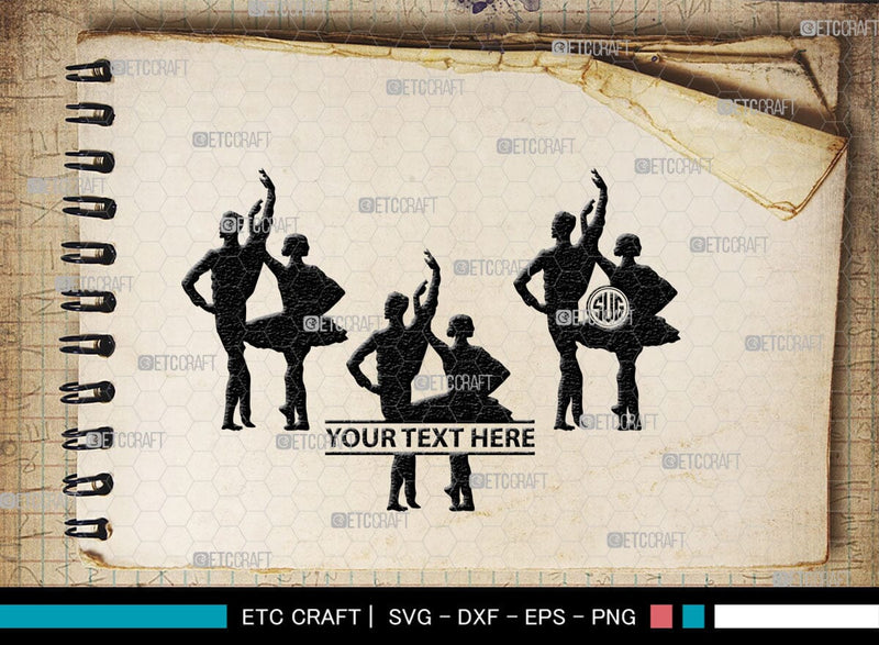 Ballet Monogram, Ballet Silhouette, Ballet SVG, Ballerina Poses Svg ...