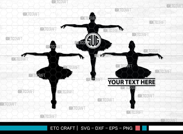 Ballet Monogram, Ballet Silhouette, Ballet SVG, Ballerina Poses Svg, Balle Dancer Svg, Ballerina Svg, SB00339 SVG ETC Craft 