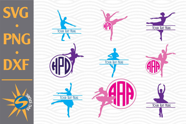 Ballet Monogram SVG, PNG, DXF Digital Files Include SVG SVGStoreShop 