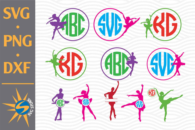 Ballet Monogram SVG, PNG, DXF Digital Files Include SVG SVGStoreShop 