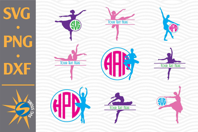 Ballet Monogram SVG, PNG, DXF Digital Files Include SVG SVGStoreShop 