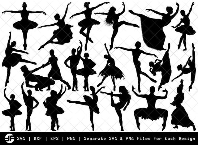 Ballet SVG | Dancer | Balle Dancer Silhouette Bundle | Cut File SVG ETC Craft 
