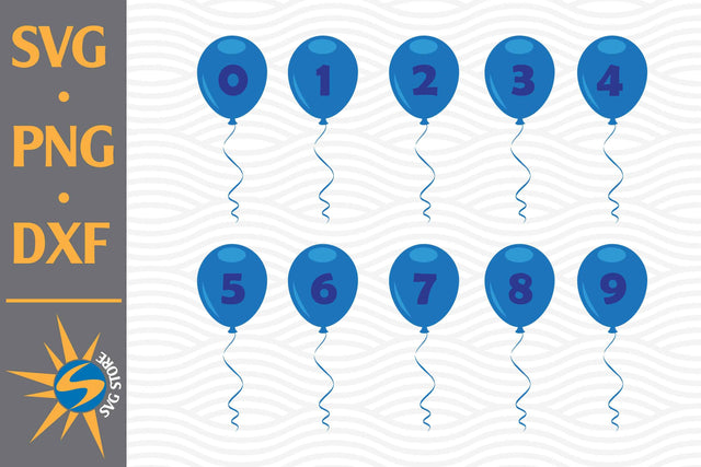 Ballon Numbers SVG, PNG, DXF Digital Files Include SVG SVGStoreShop 