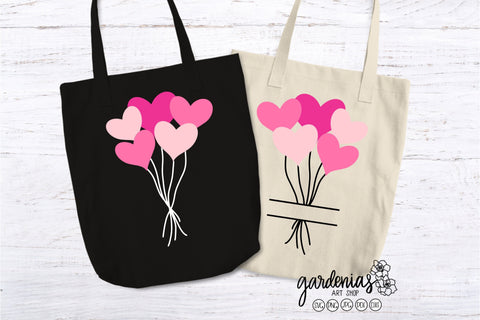 Balloon Heart Split Monogram SVG Gardenias Art Shop 