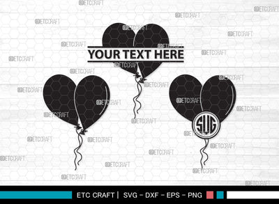 Balloon Monogram SVG | Air Balloon Svg | Balloon String Svg | Hot Air Balloon Svg | Birthday Air Balloons | Balloon Clipart SVG ETC Craft 