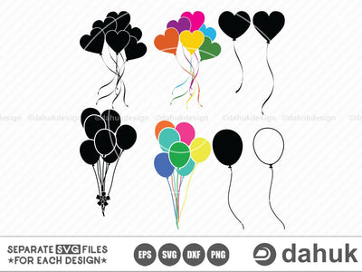 Balloon, String, Party, Svg, Eps, Dxf, Png, digital art,clipart SVG dahukdesign 