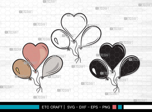 Balloon SVG | Air Balloon Svg | Balloon String Svg | Hot Air Balloon Svg | Birthday Air Balloons | Balloon Clipart SVG ETC Craft 