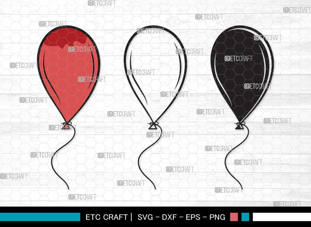 Balloon SVG | Air Balloon Svg | Balloon String Svg | Hot Air Balloon Svg | Birthday Air Balloons | Balloon Clipart SVG ETC Craft 