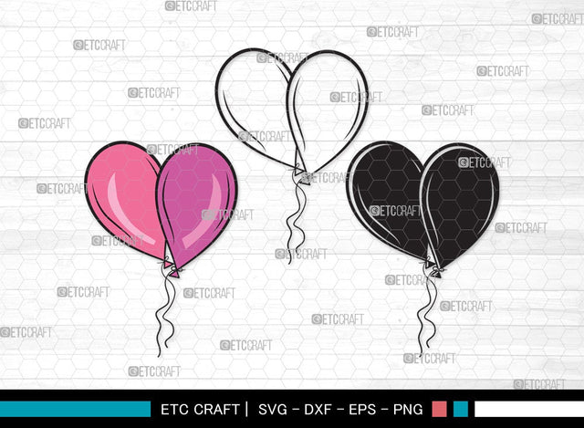 Balloon SVG | Air Balloon Svg | Balloon String Svg | Hot Air Balloon Svg | Birthday Air Balloons | Balloon Clipart SVG ETC Craft 
