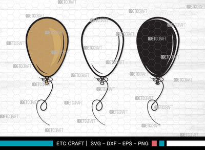 Balloon SVG | Air Balloon Svg | Balloon String Svg | Hot Air Balloon Svg | Birthday Air Balloons | Balloon Clipart SVG ETC Craft 